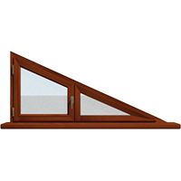 Деревянное окно – треугольник из лиственницы Модель 112 Тик
